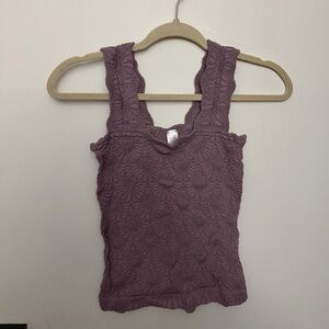 Purple Textured Sleeveless Top